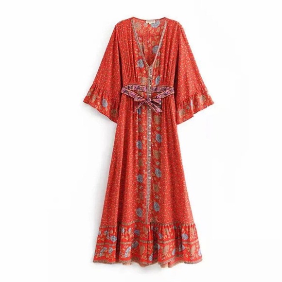 Boho Dress, Maxi Boho Dress, Maxi Dress, Bohemian Dress, Hippie Dress, Boho - Picture 1 of 7